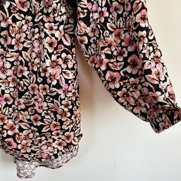 Free People Boho Jael Cut-Out Floral Mini Long Sleeve Dress Cottagecore MEDIUM - Picture 4 of 12